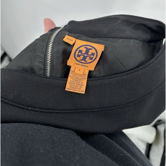 TORI BURCH dress shift sheath sleeveless knee length wool blend black 6 - Picture 7 of 8